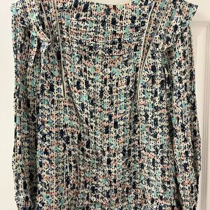 Reiss Multicolor Floral Print Long Sleeve Blouse